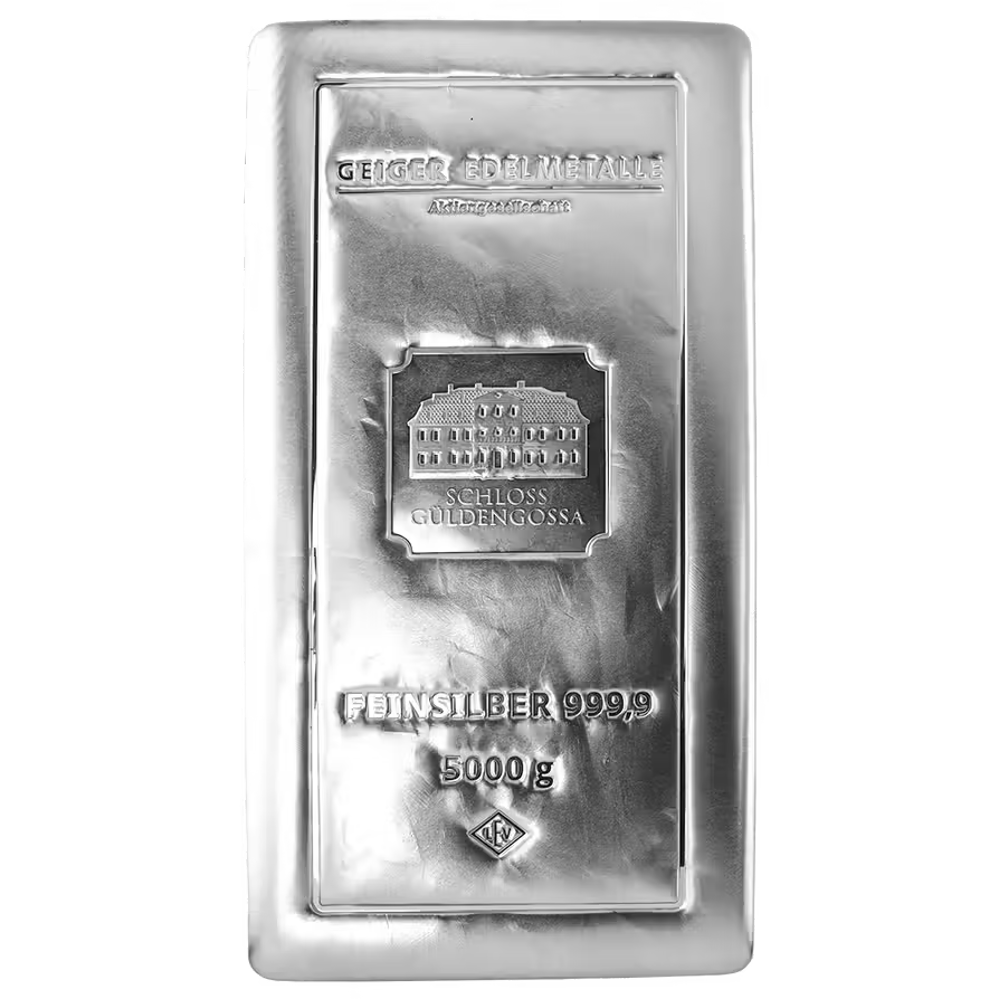 Silberbarren Geiger Original - 5 kg - gegossen rechteckig .999